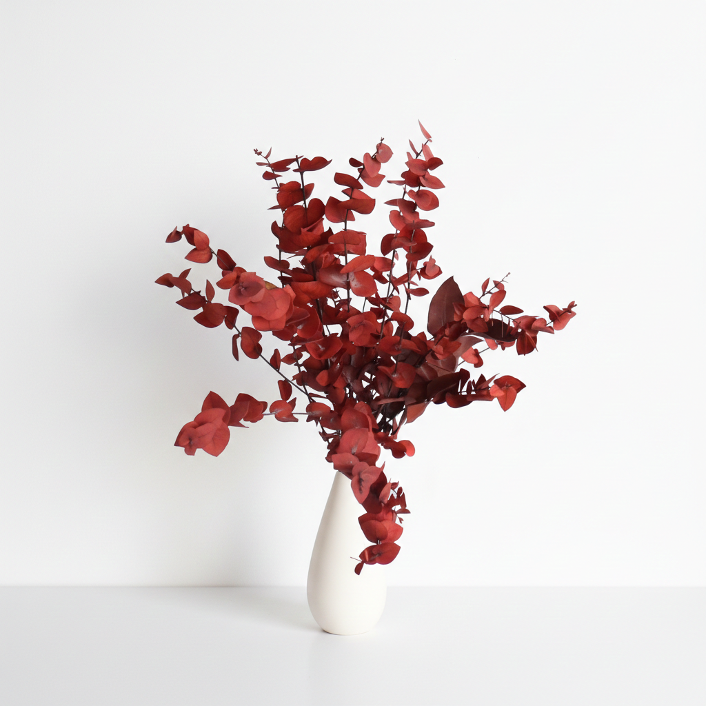 Stabilizovaný eukalyptus Stuartiana červený – luxusní dekorace do vázy, kytic a aranžmá